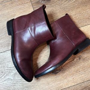 Theyskens’ Theory Burgundy Chelsea Ankle Boots 37.5/7.5